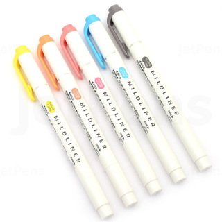 بسته ماژیک هایلایتردو سر زبرا Mildliner بسته 5 عددی